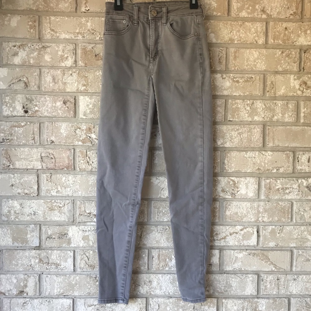 00, American Eagle gray skinny jeans
